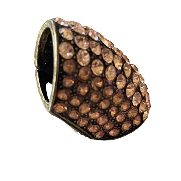 NWOT pink salmon rhinestones knuckle ring US size 6 - Picture 6 of 10